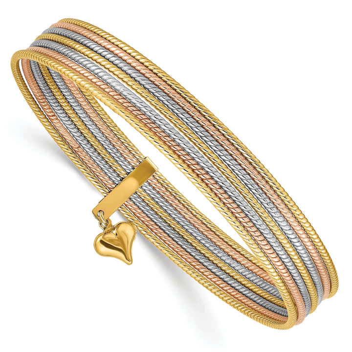 Lovely Rita's Bracelets 14k Tri-color Gold 7 Bangles