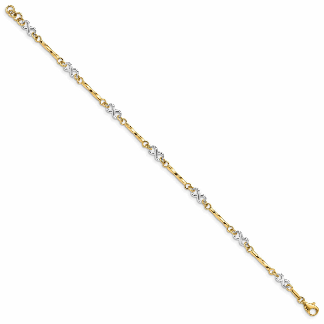 Lovely Rita's Bracelets 14k two-tone gold bracelet infinity link design 7.5-inch