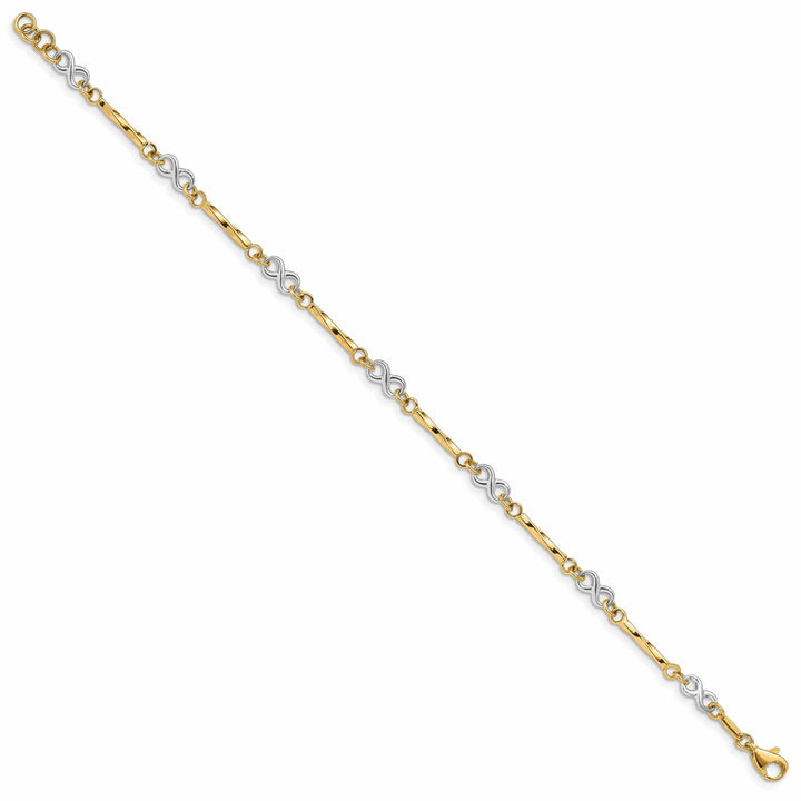 Lovely Rita's Bracelets 14k two-tone gold bracelet infinity link design 7.5-inch