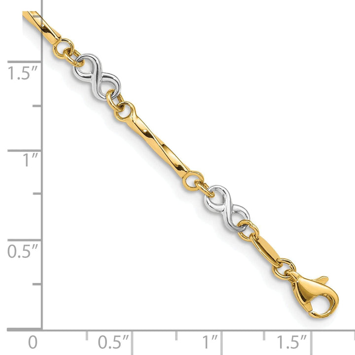 Lovely Rita's Bracelets 14k two-tone gold bracelet infinity link design 7.5-inch