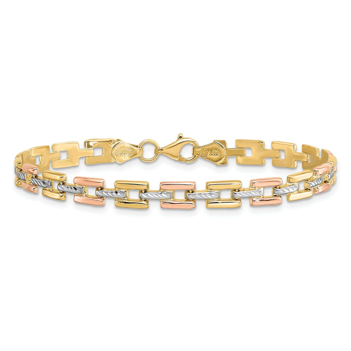 Lovely Rita's Bracelets 14k Two Tone Gold Diamond Cut Fancy Bracelet