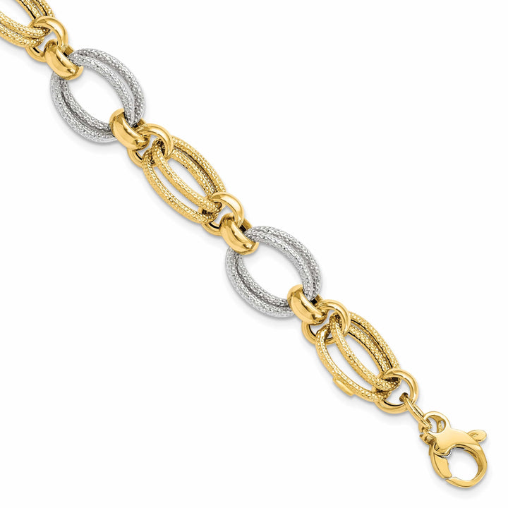 Lovely Rita's Bracelets 14k Two Tone Gold Fancy Link Bracelet