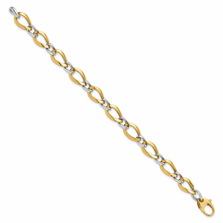Lovely Rita's Bracelets 14k Two Tone Gold Fancy Link Bracelet