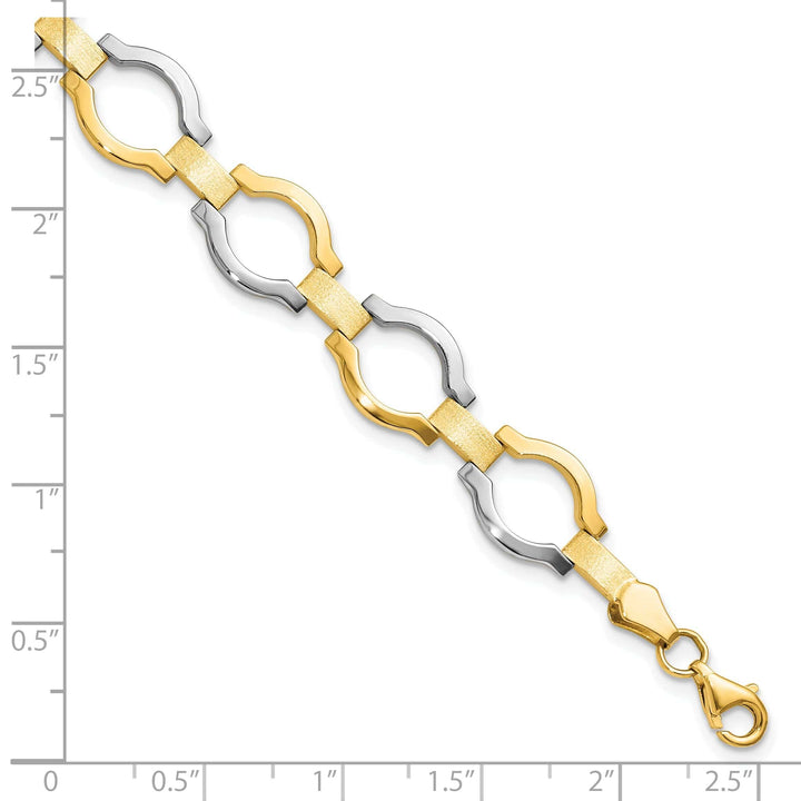 Lovely Rita's Bracelets 14k Two Tone Gold Fancy Link Bracelet