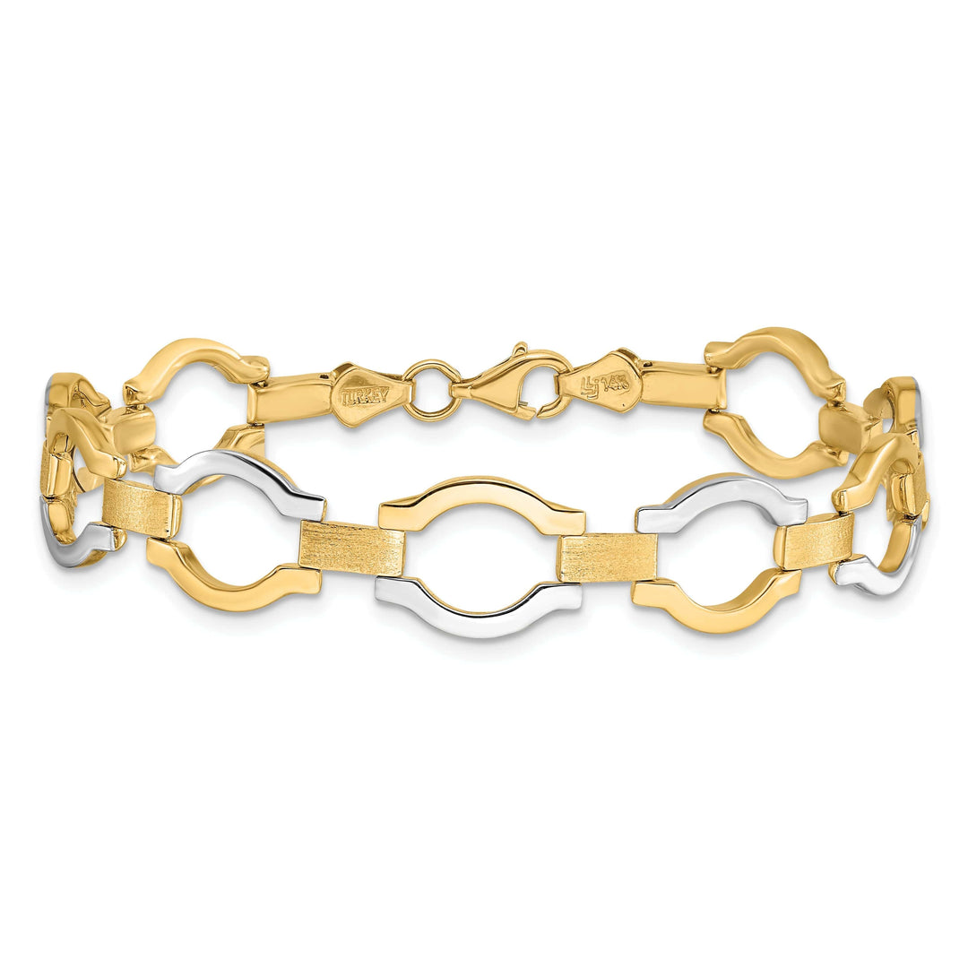 Lovely Rita's Bracelets 14k Two Tone Gold Fancy Link Bracelet