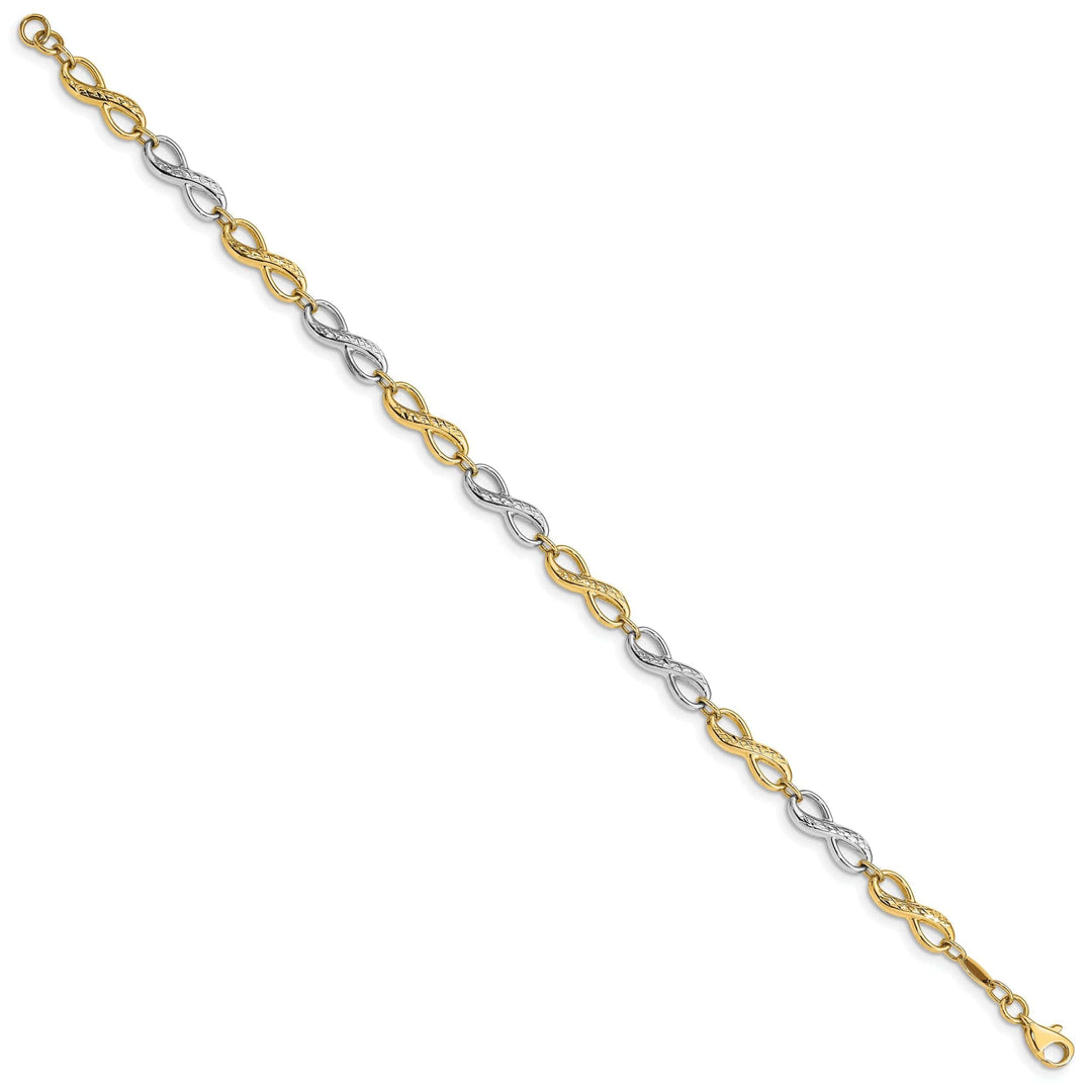 Lovely Rita's Bracelets 14K two-tone gold infinity symbol bracelet 7.5-inch