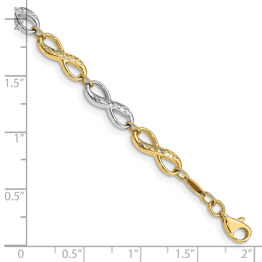 Lovely Rita's Bracelets 14K two-tone gold infinity symbol bracelet 7.5-inch