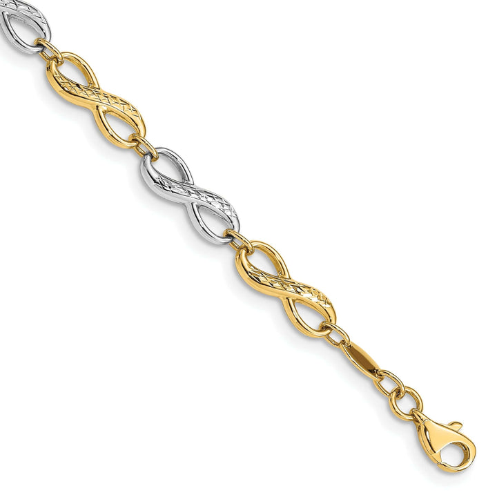 Lovely Rita's Bracelets 14K two-tone gold infinity symbol bracelet 7.5-inch