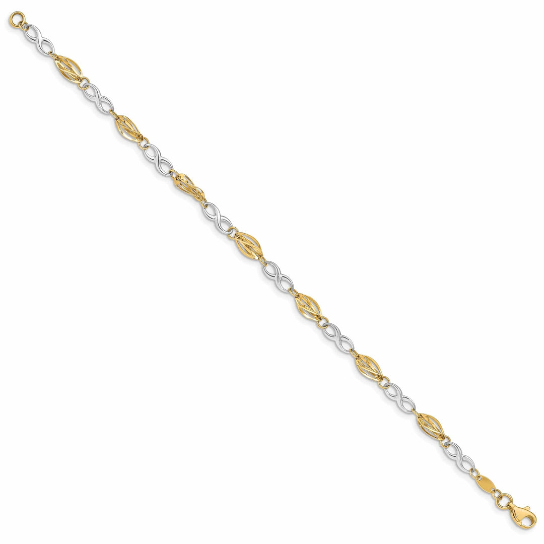 Lovely Rita's Bracelets 14K two-tone gold infinity symbol bracelet 7.5-inch length