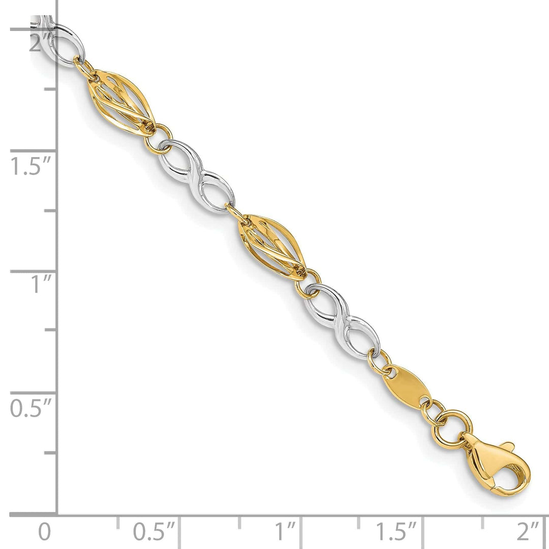 Lovely Rita's Bracelets 14K two-tone gold infinity symbol bracelet 7.5-inch length