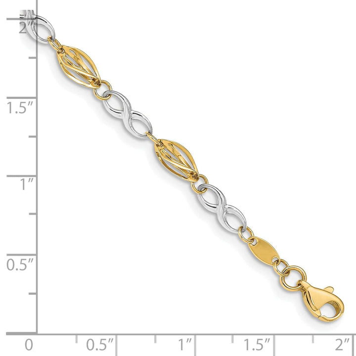 Lovely Rita's Bracelets 14K two-tone gold infinity symbol bracelet 7.5-inch length