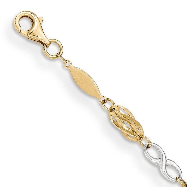 Lovely Rita's Bracelets 14K two-tone gold infinity symbol bracelet 7.5-inch length