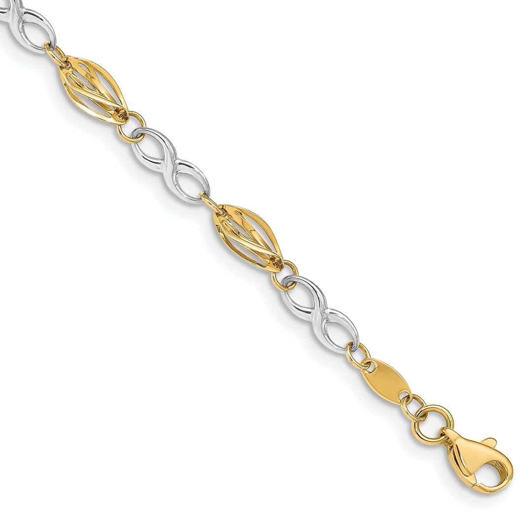 Lovely Rita's Bracelets 14K two-tone gold infinity symbol bracelet 7.5-inch length
