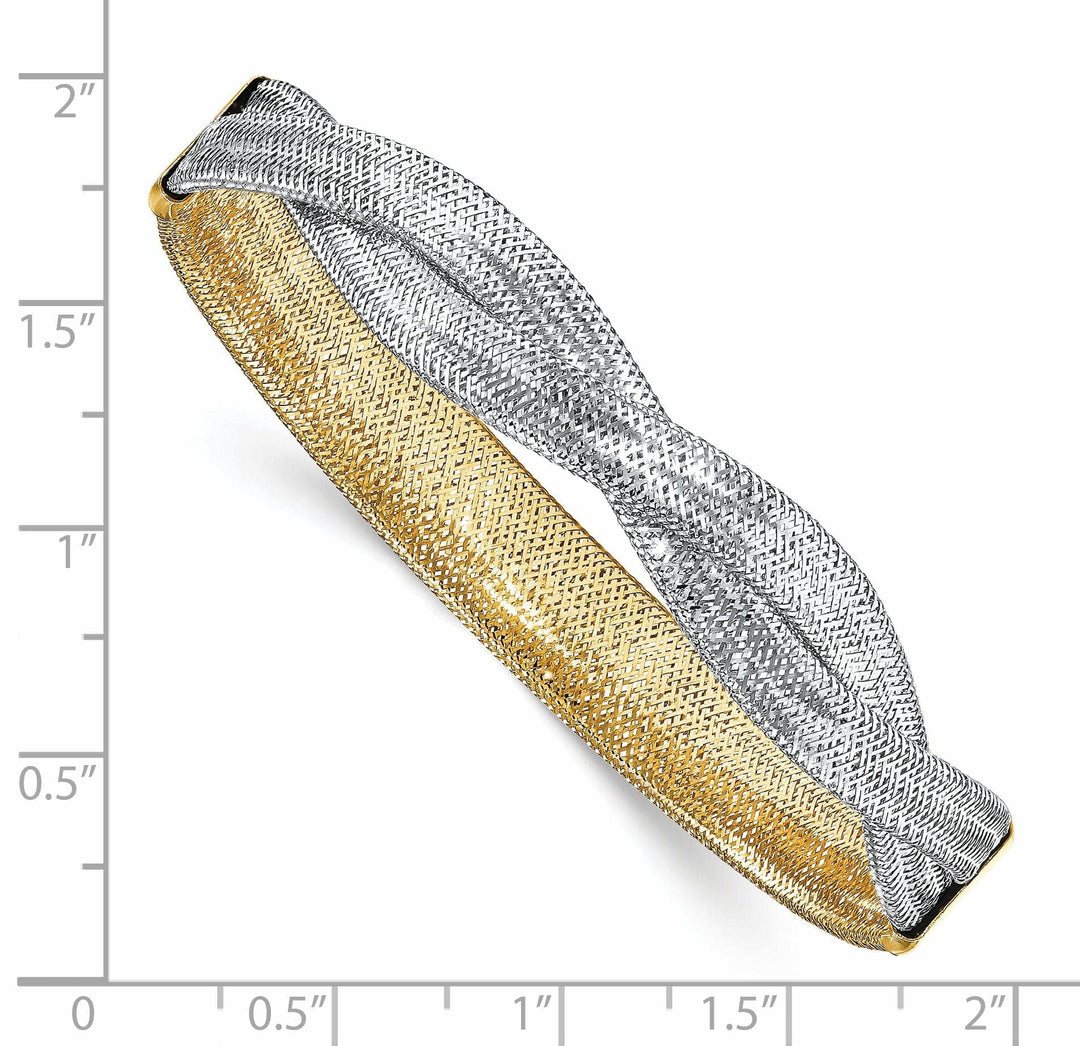 Lovely Rita's Bracelets 14k Two Tone Gold Mesh Reversible Bracelet