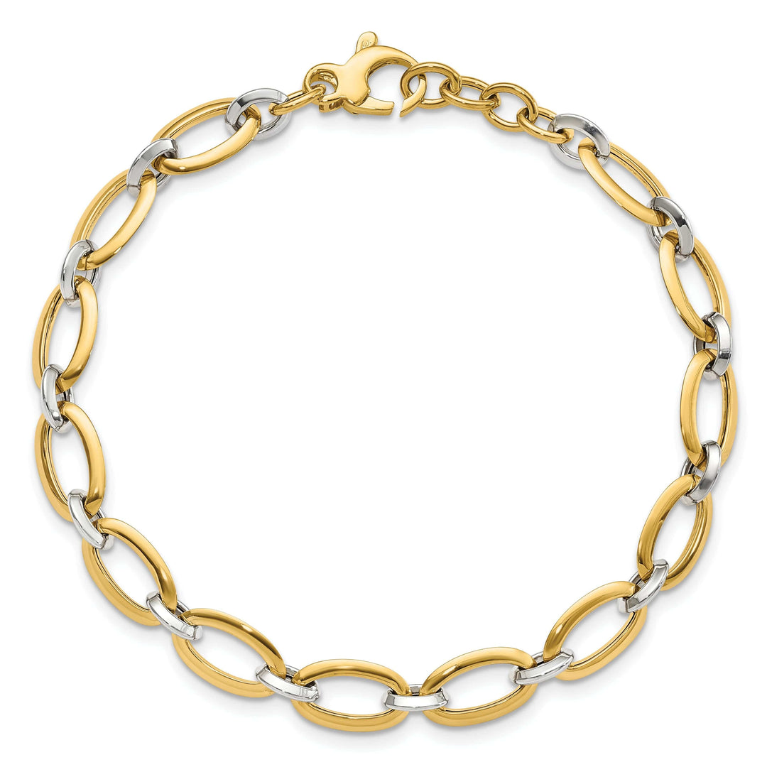Lovely Rita's Bracelets 14k Two Tone Gold Polished Bracelet