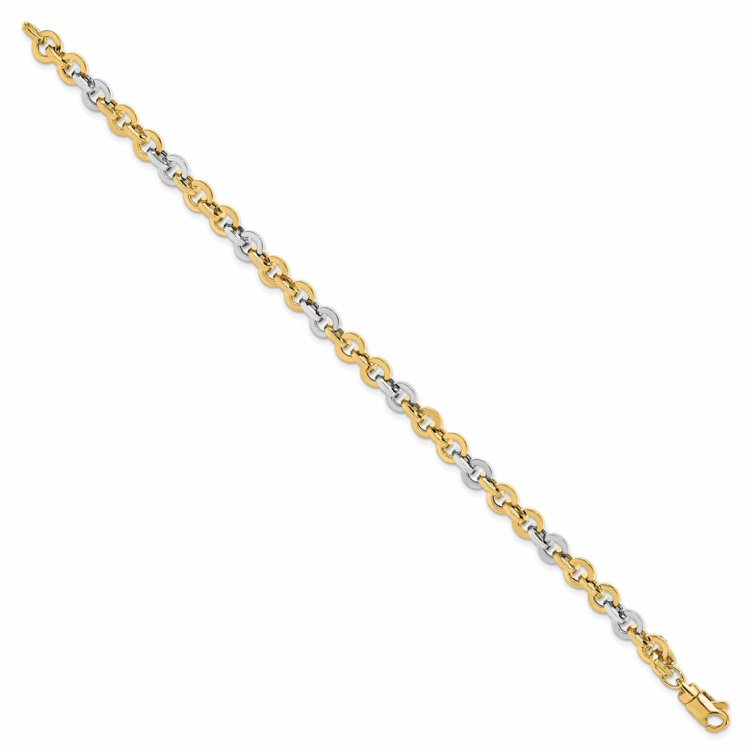 Lovely Rita's Bracelets 14k Two Tone Gold Polished Link Bracelet
