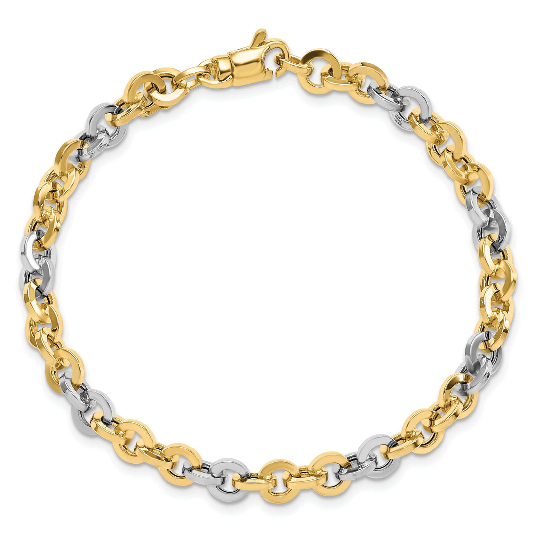 Lovely Rita's Bracelets 14k Two Tone Gold Polished Link Bracelet