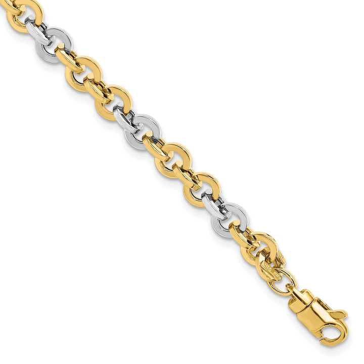 Lovely Rita's Bracelets 14k Two Tone Gold Polished Link Bracelet