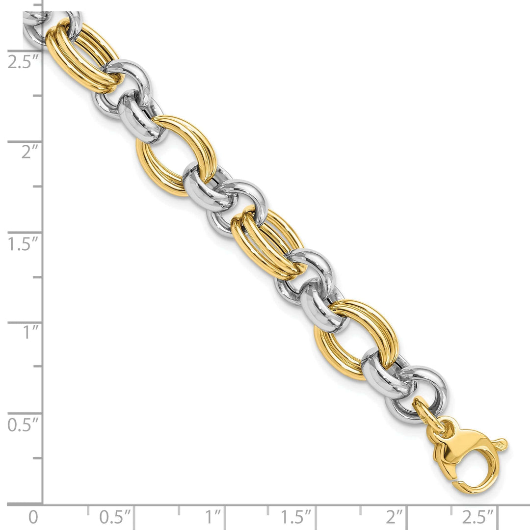 Lovely Rita's Bracelets 14k Two Tone Gold Polished Link Bracelet