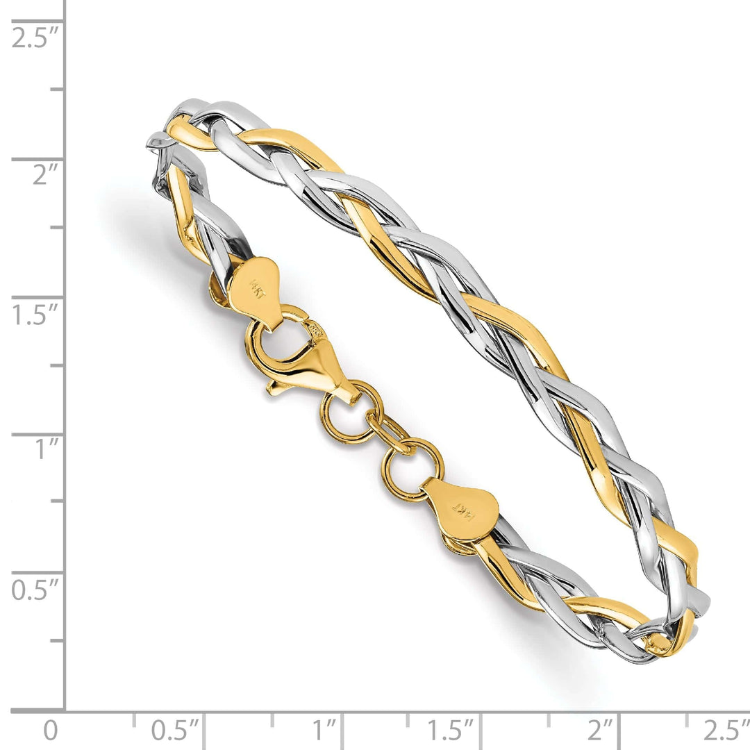 Lovely Rita's Bracelets 14k Two Tone Gold Polished Twisted Bracel