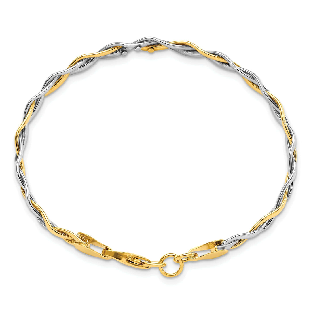 Lovely Rita's Bracelets 14k Two Tone Gold Polished Twisted Bracel