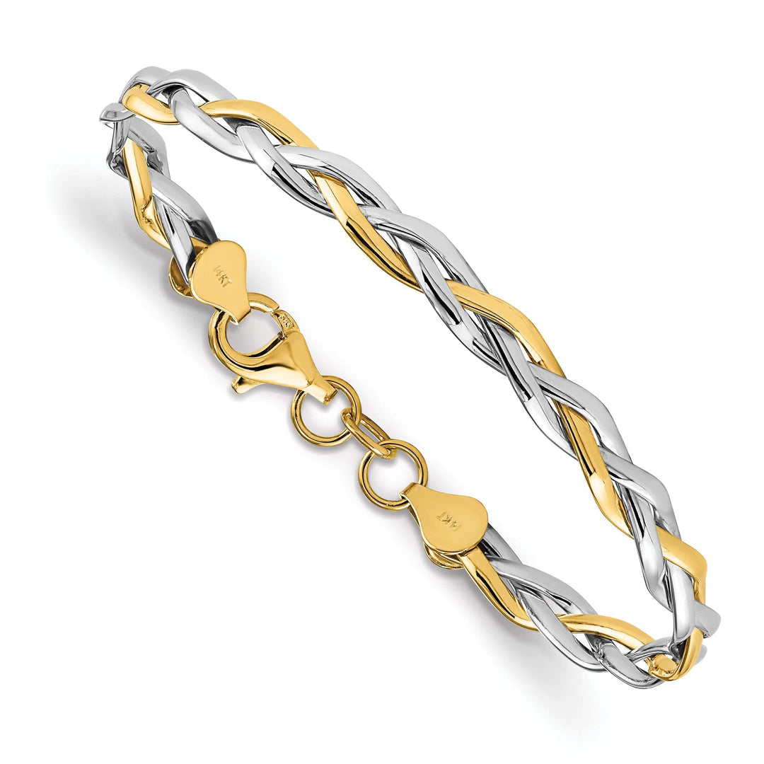 Lovely Rita's Bracelets 14k Two Tone Gold Polished Twisted Bracel