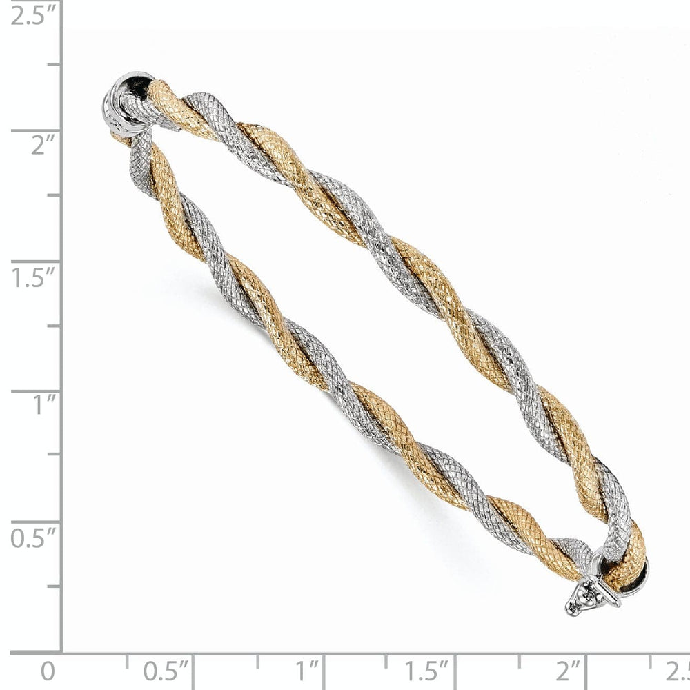 Lovely Rita's Bracelets 14k Two Tone Gold Textured Hinged Bangle