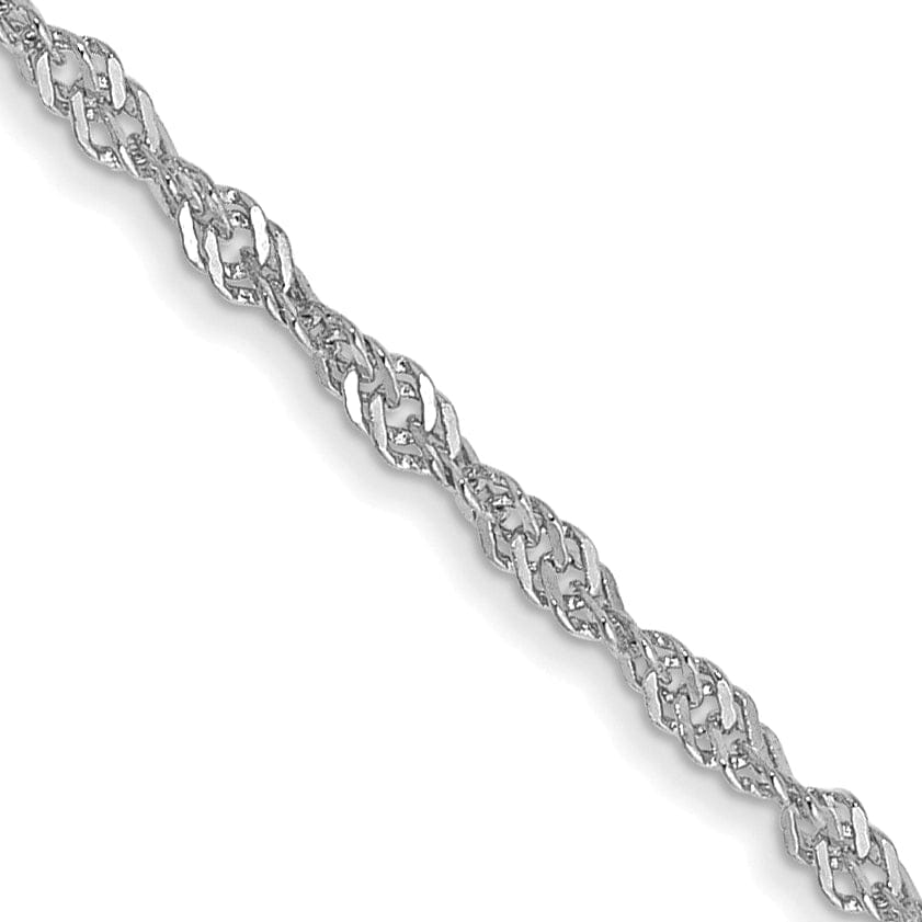 Lovely Rita's Bracelets 14k White Gold 1.40mm Polished Singapore Chain