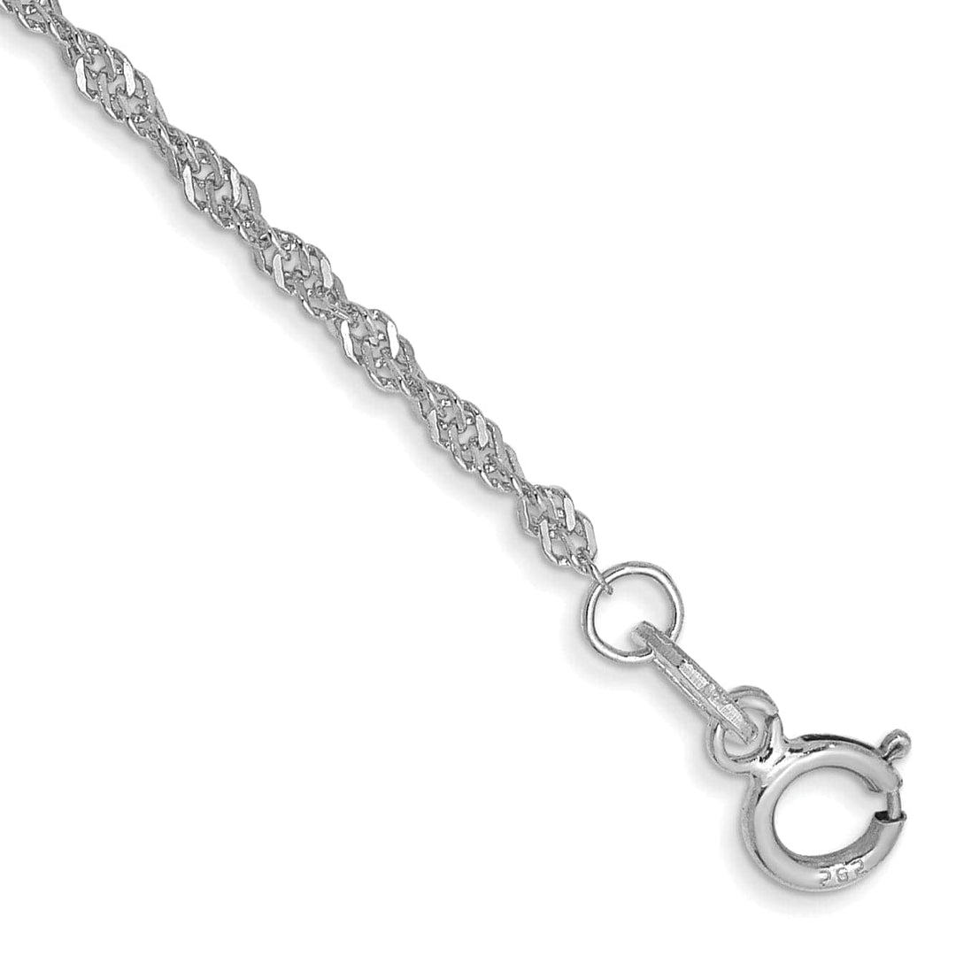 Lovely Rita's Bracelets 14k White Gold 1.40mm Polished Singapore Chain