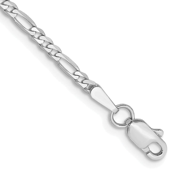 Lovely Rita's Bracelets 14k White Gold 2.4 MM Flat Figaro Chain