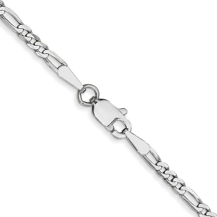 Lovely Rita's Bracelets 14k White Gold 2.4 MM Flat Figaro Chain