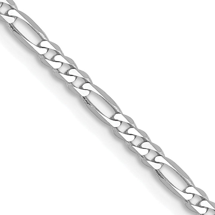 Lovely Rita's Bracelets 14k White Gold 2.4 MM Flat Figaro Chain