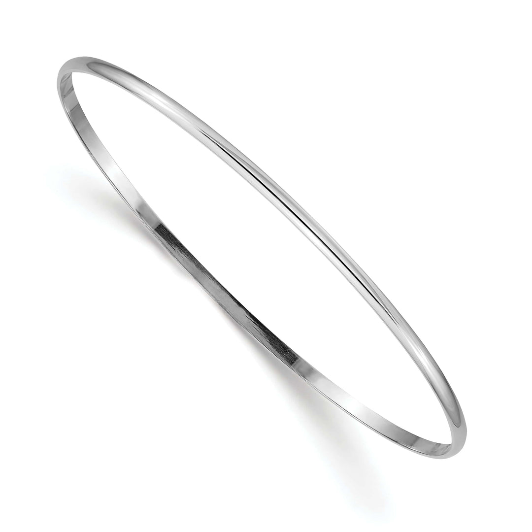 Lovely Rita's Bracelets 14k White Gold 2MM Solid Half-Round Slip-On Bangle