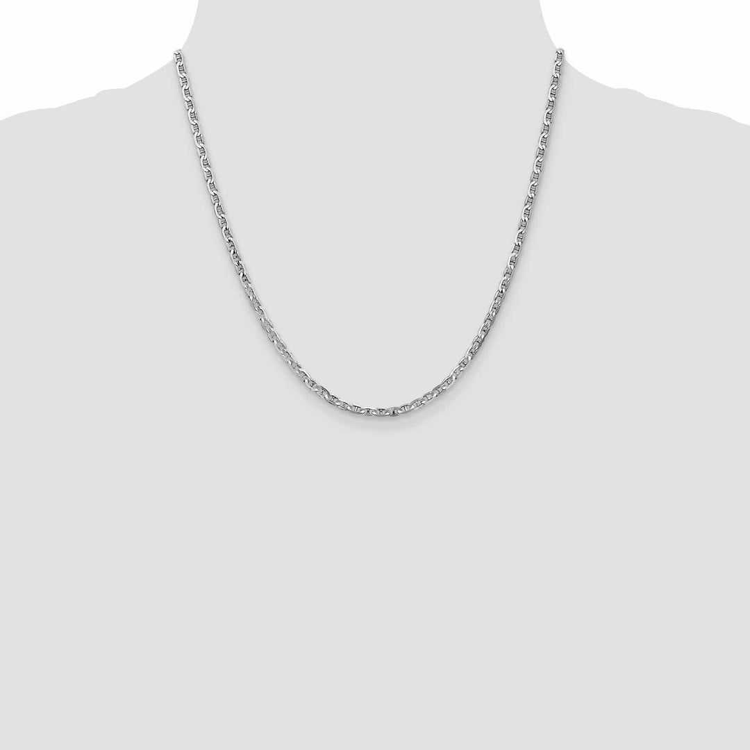 Lovely Rita's Bracelets 14k White Gold 3.00m Solid Concave Anchor Chain