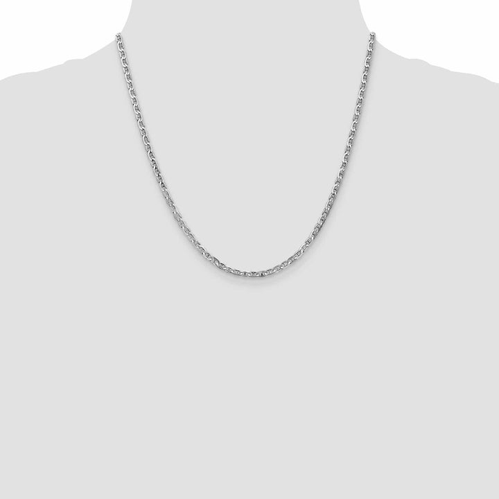 Lovely Rita's Bracelets 14k White Gold 3.00m Solid Concave Anchor Chain