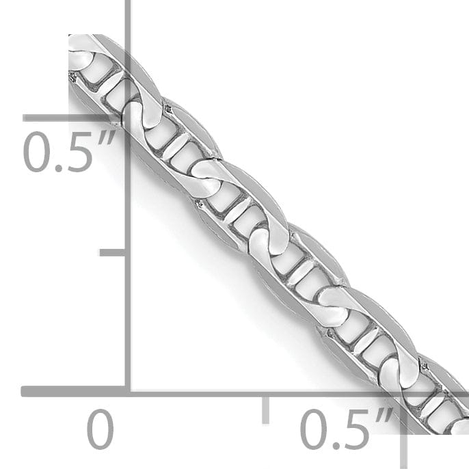 Lovely Rita's Bracelets 14k White Gold 3.00m Solid Concave Anchor Chain