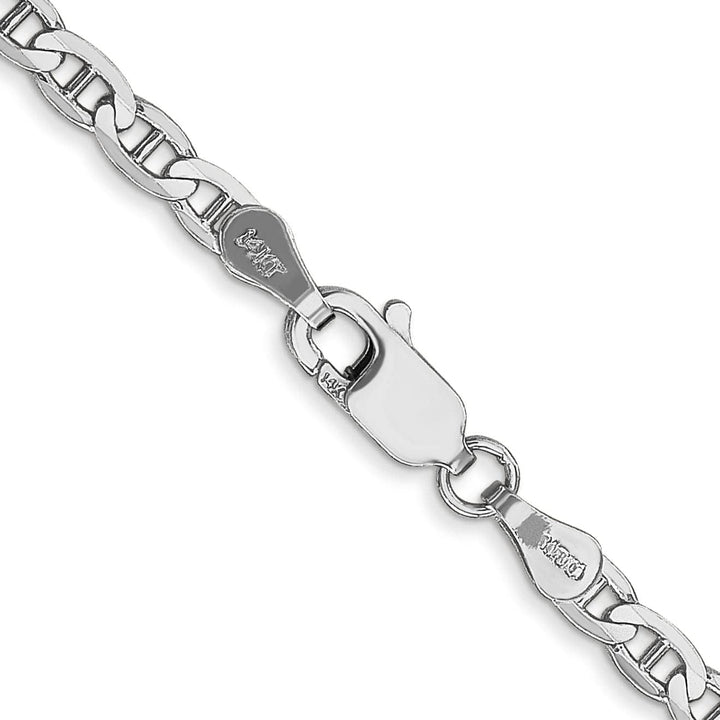 Lovely Rita's Bracelets 14k White Gold 3.00m Solid Concave Anchor Chain