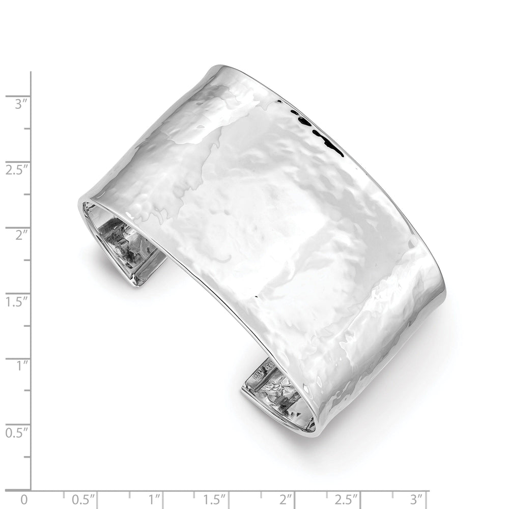 Lovely Rita's Bracelets 14k White Gold 37MM Hammered Polished Bangle