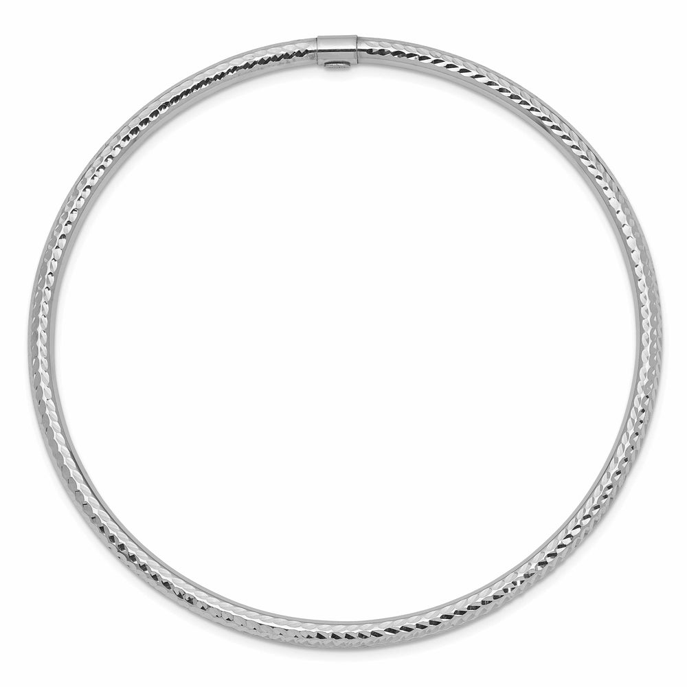 Lovely Rita's Bracelets 14k White Gold 3MM Diamond Cut Slip-on Bangle