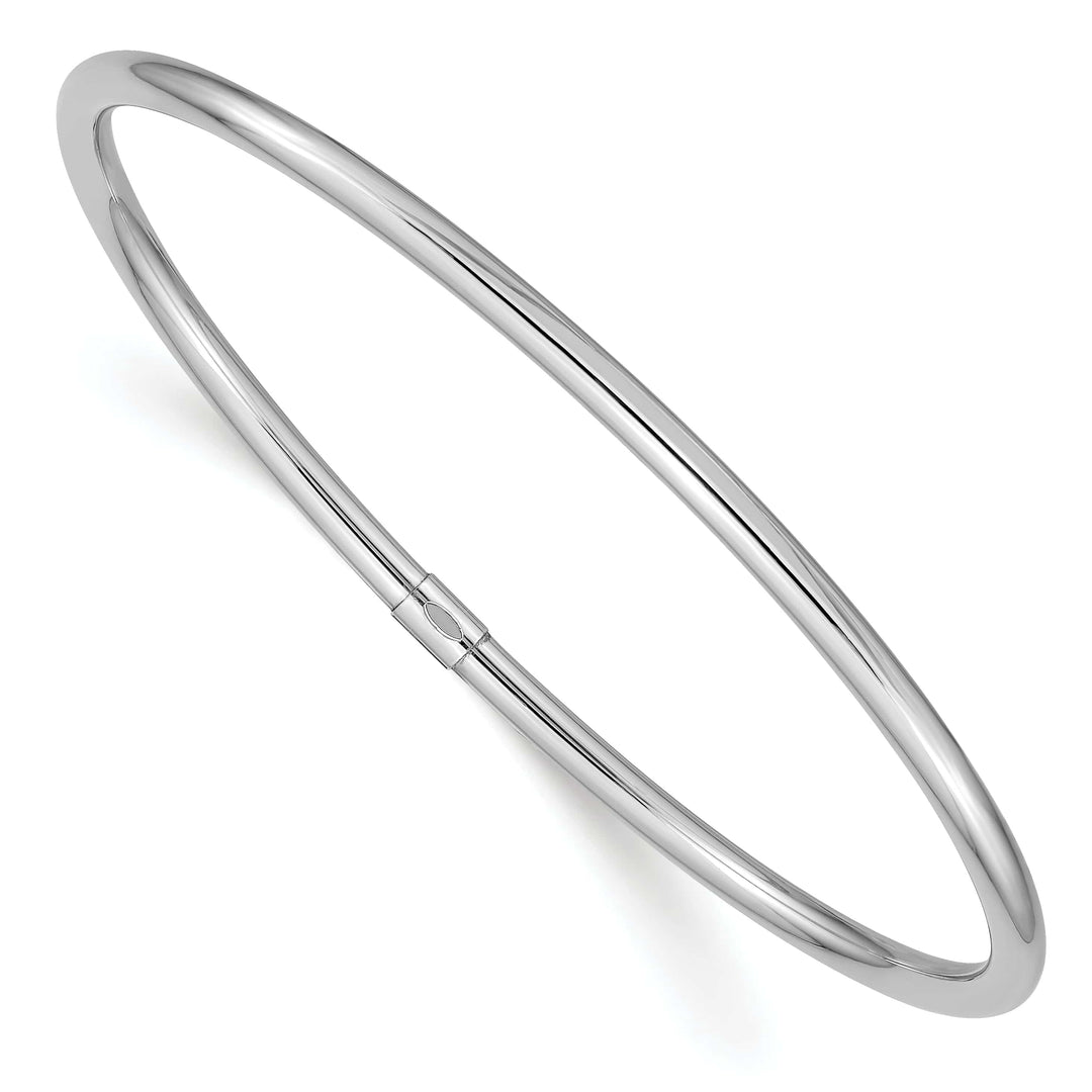 Lovely Rita's Bracelets 14k White Gold 3MM Round Tube Slip-on Bangle