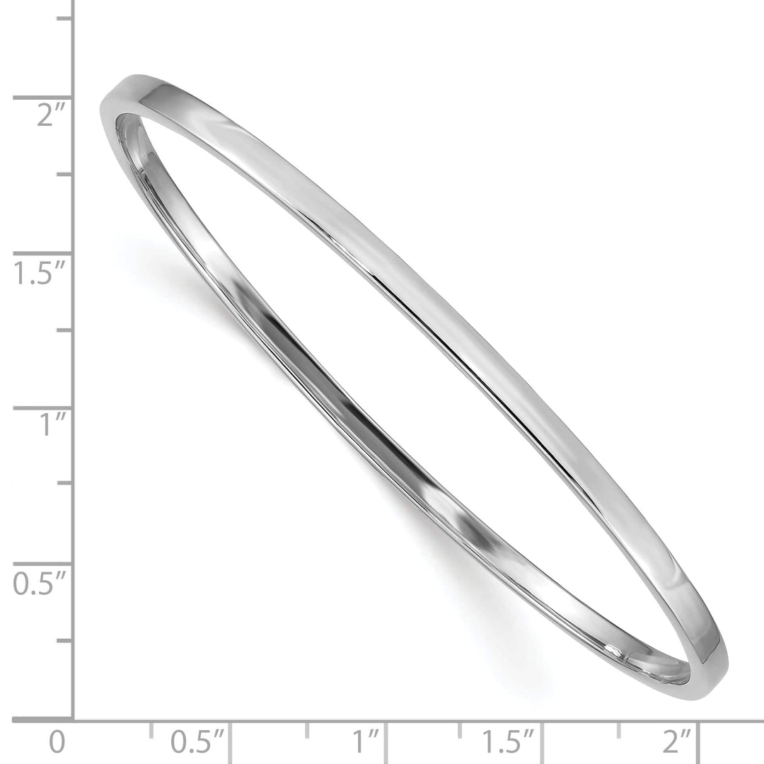 Lovely Rita's Bracelets 14k White Gold 3MM Square Tube Slip-on Bangle