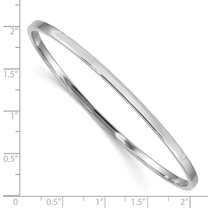 Lovely Rita's Bracelets 14k White Gold 3MM Square Tube Slip-on Bangle