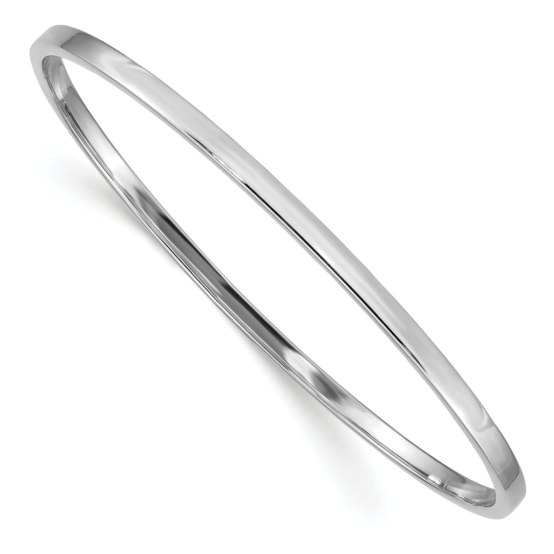 Lovely Rita's Bracelets 14k White Gold 3MM Square Tube Slip-on Bangle