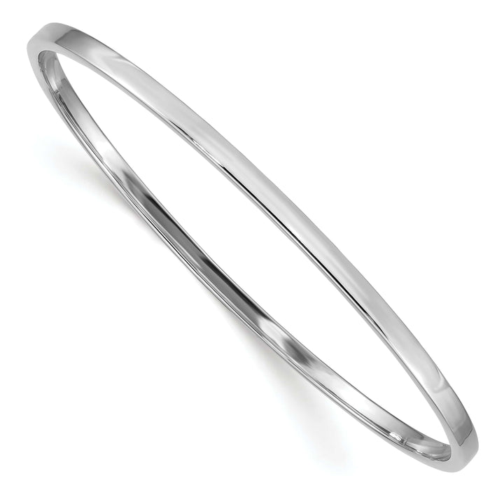 Lovely Rita's Bracelets 14k White Gold 3MM Square Tube Slip-on Bangle