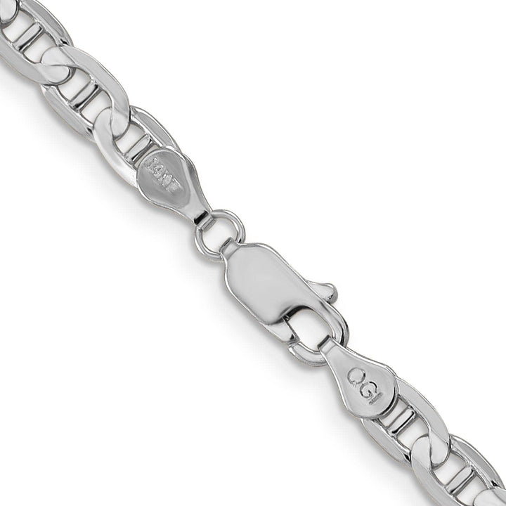 Lovely Rita's Bracelets 14k White Gold 4.50m Solid Concave Anchor Chain