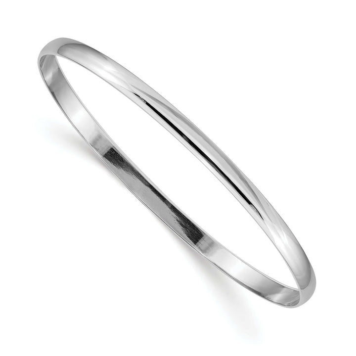 Lovely Rita's Bracelets 14k White Gold 4MM Solid Half-Round Slip-On Bangle