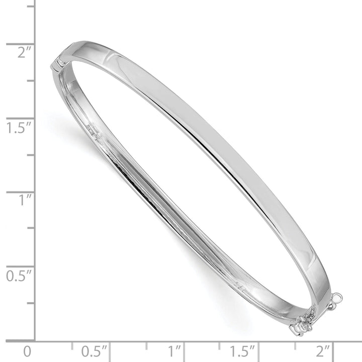 Lovely Rita's Bracelets 14k White Gold 4MM Wide Hinged Bangle Bracelet