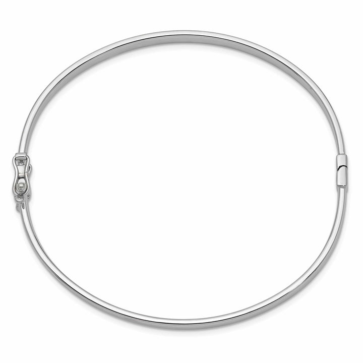 Lovely Rita's Bracelets 14k White Gold 4MM Wide Hinged Bangle Bracelet