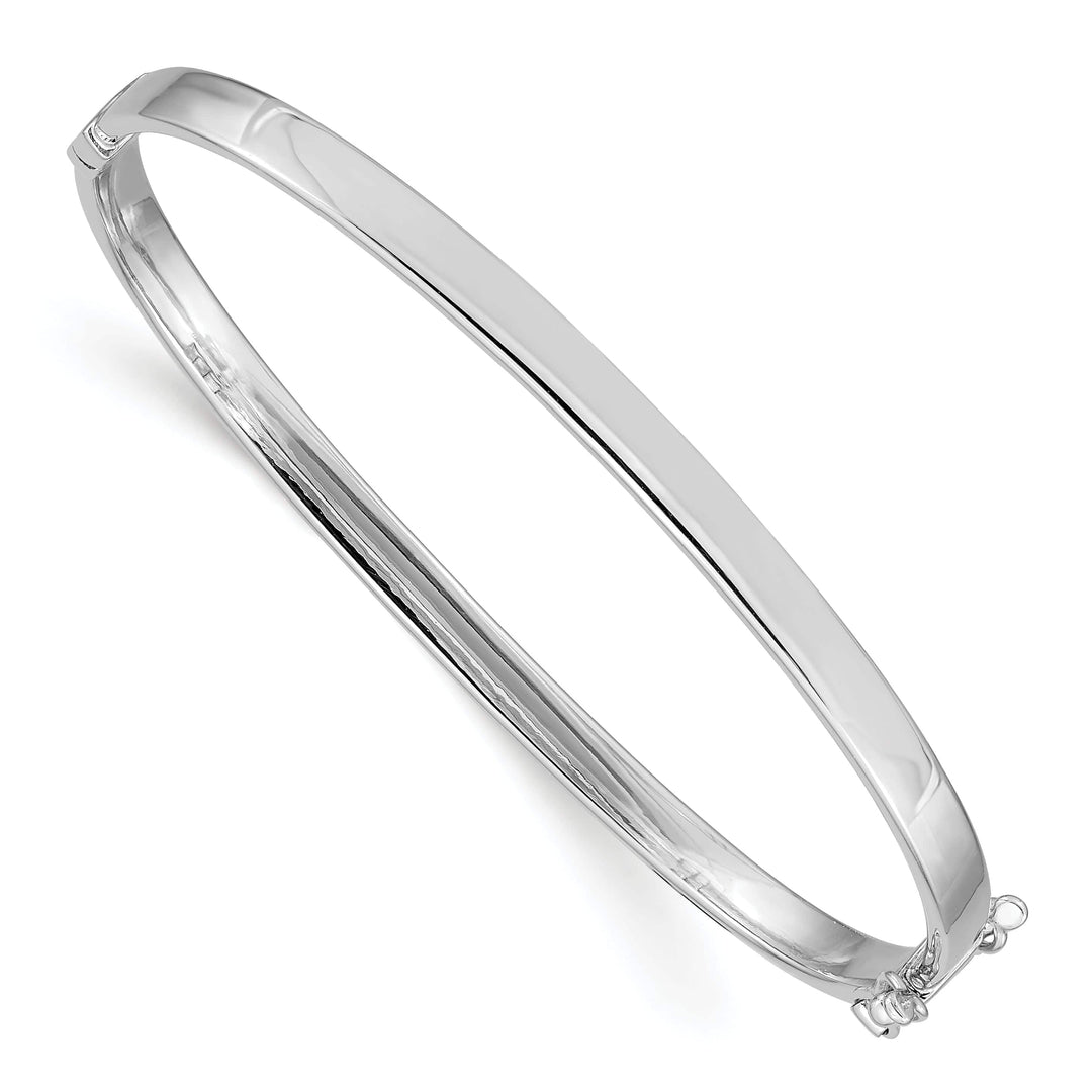 Lovely Rita's Bracelets 14k White Gold 4MM Wide Hinged Bangle Bracelet