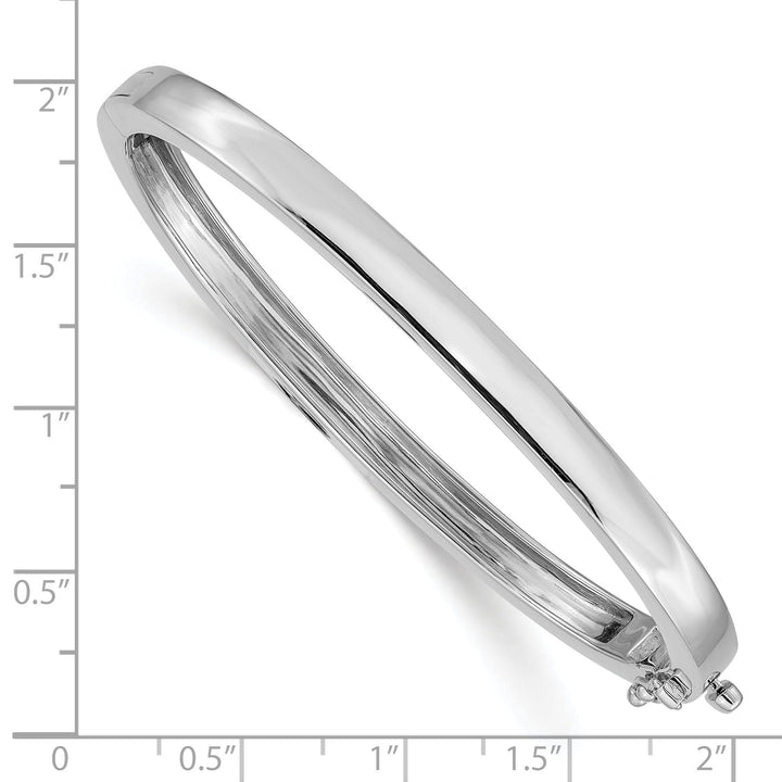 Lovely Rita's Bracelets 14k White Gold 5.3MM Casted Hinged Bangle Bracelet
